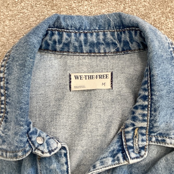 We The Free Light Blue Denim Romper medium free people - Picture 3 of 7